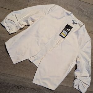 Nine West White Open Front Blazer